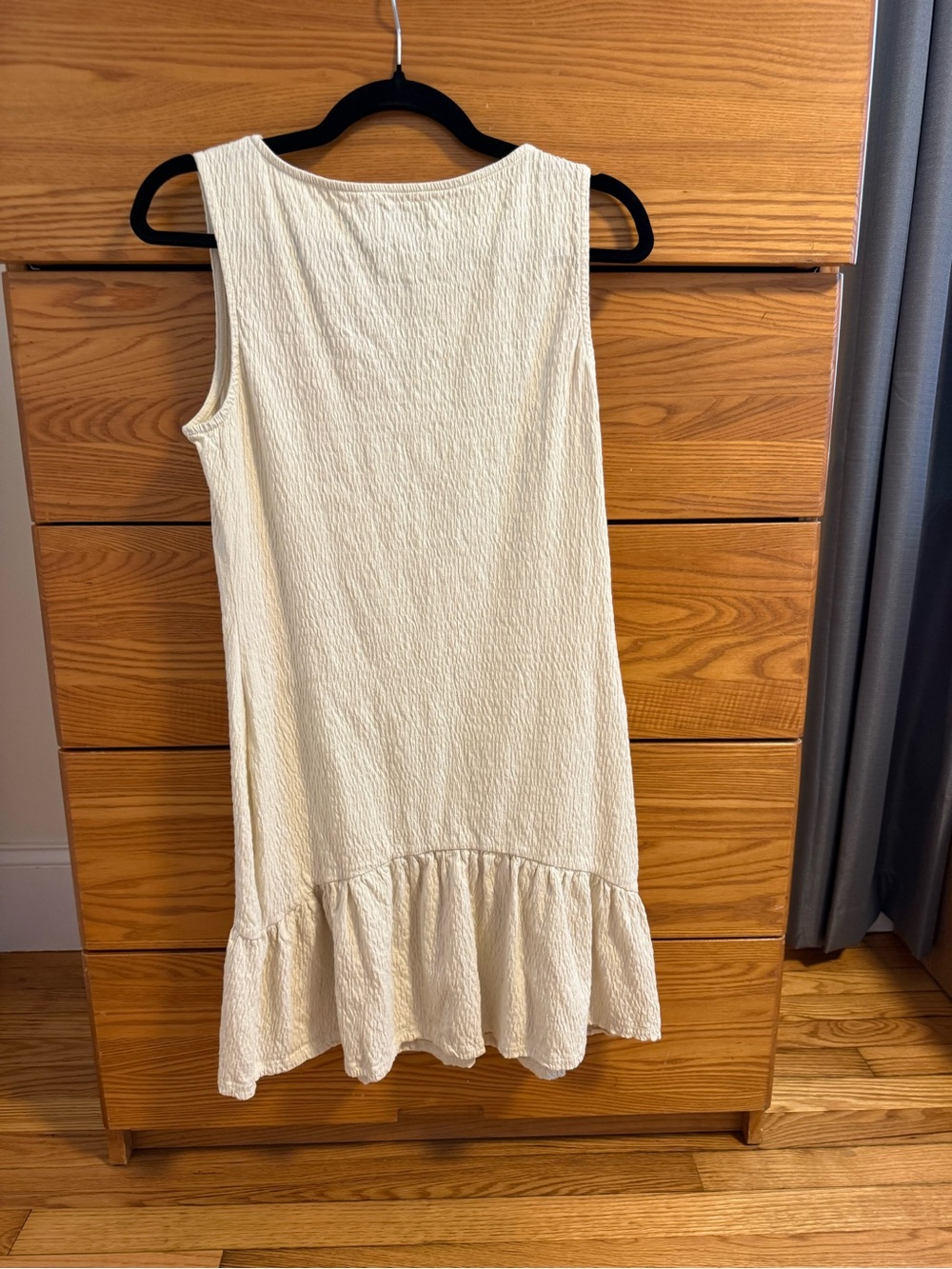 ASOS Cream Sleeveless Ruffle-Hem Mini Dress - Picture 2 of 4